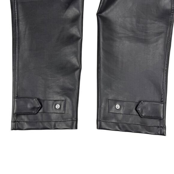 WILFRED FREE Aritzia Modern High-Rise Vegan Leather Black Cargo Pant Sz 00 - Picture 8 of 9